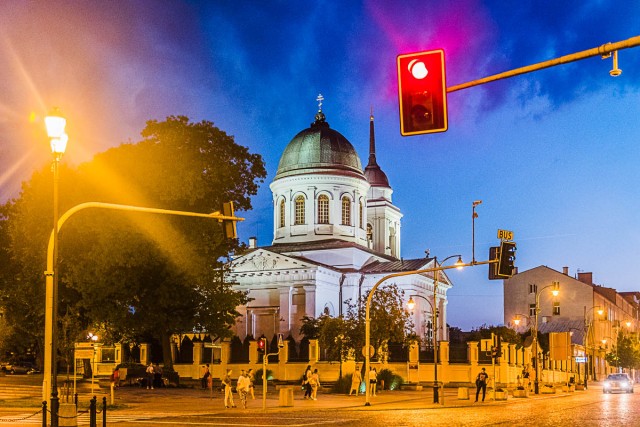 Cathedral of St Nicholas the Wonder Worker, Białystok by night